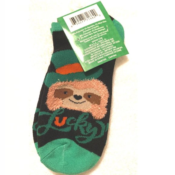 *3/$15* Sloth Lucky St. Patrick's Day Socks - Picture 2 of 4